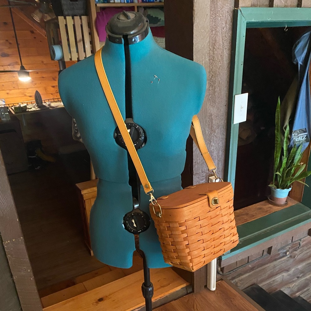 Longaberger Brown Woven Crossbody Bag